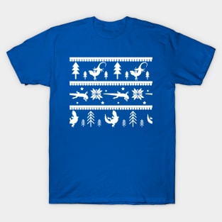 Gecko Fair Isle Pattern (Blue) T-Shirt